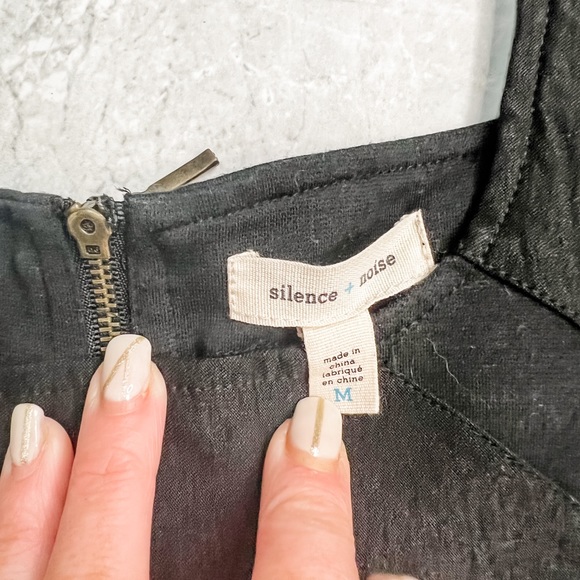 Silence and Noise Black Bodycon Dress Asymmetrical Hem Front Design Size Medium - Picture 6 of 8